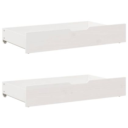 Рамка за легло, с чекмеджета, без матрак, бяла, 120x200 см