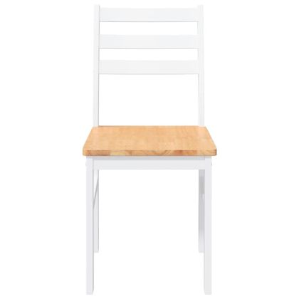 трапезни столове 2 бр. бяла масивна дървесина гума