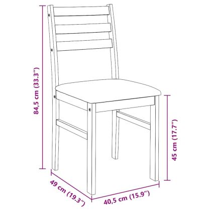 Трапезни столове с възглавници 2бр Кафяв масивна дървесина гума