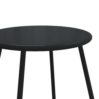 Комплект балконски мебели 5 части с възглавници черен стомана