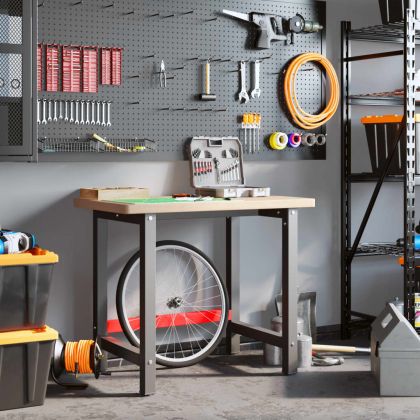 Работна маса, 100x60x83 см, масивна дървесина дъб, правоъгълна