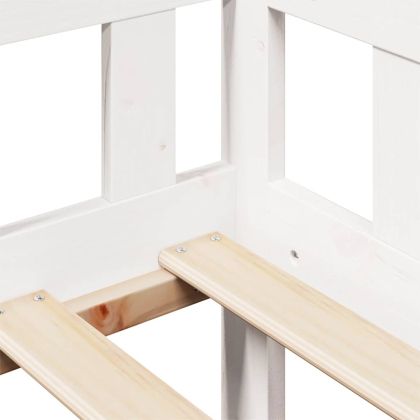 Дневно легло с чекмеджета без матрак бял 90x190 см дърво масив