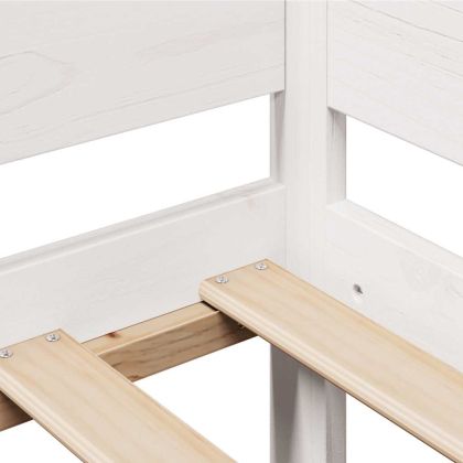 Легло с чекмеджета, без матрак, бяло, 90x200 см, масивно дърво