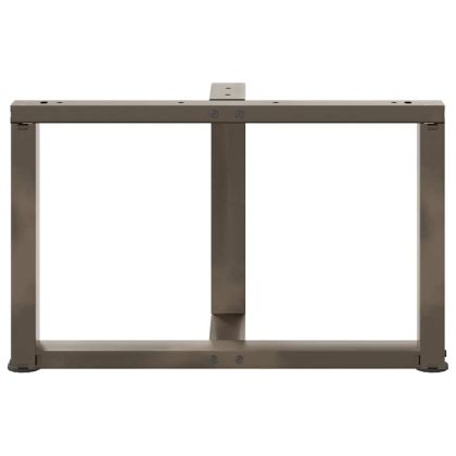 Крака за масичка за кафе, Т-образни, 2 бр., черни, 60x25x(42-43) см, стомана