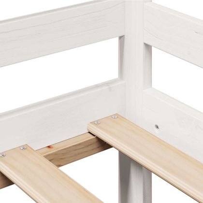 Легло с чекмеджета, без матрак, бяло, 80x200 см, масивно дърво