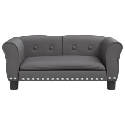 Кучешко легло, сиво, 70x45x30 см, изкуствена кожа