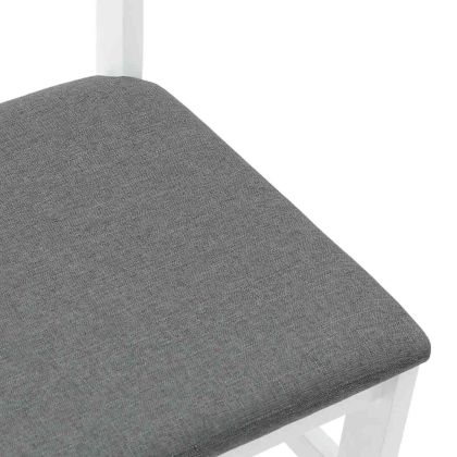 Трапезни столове с възглавници 2 бр Бяла масивна дървесина гума