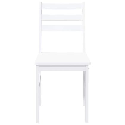 трапезни столове 2 бр. бяла масивна дървесина гума