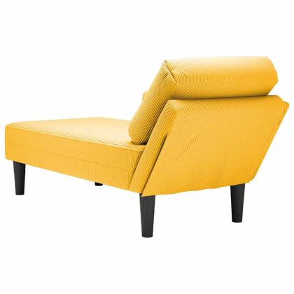 Шезлонг с възглавница, светложълто, велурена материя