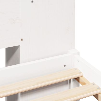 Легло с етажерка за книги, без матрак, 120x200 см, бор масив