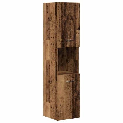 Комплект мебели за баня от 4 части старо дърво инженерно дърво