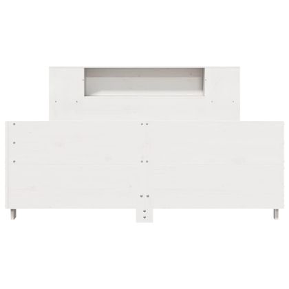 Рамка за легло без матрак, бял, 140x200 см, бор масив