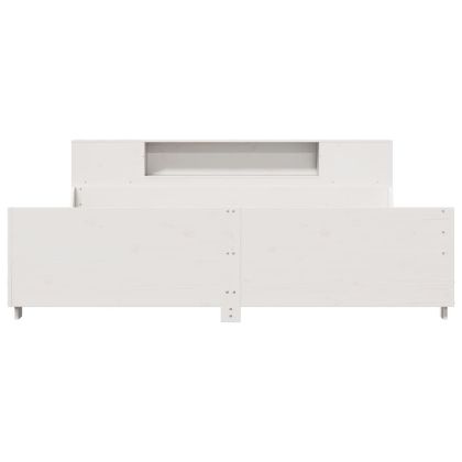 Рамка за легло без матрак, бял, 200x200 см, бор масив