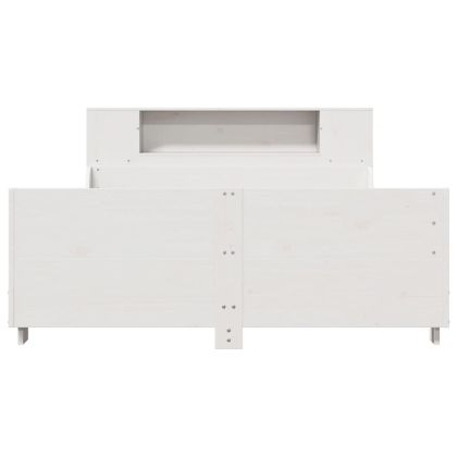 Рамка за легло без матрак, бял, 120x190 см, борово дърво масив