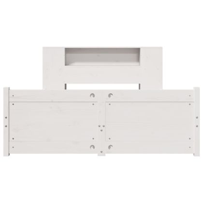 Легло с етажерка за книги, без матрак, 160x200 см, бор масив