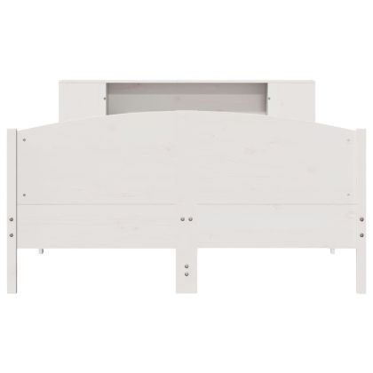 Легло с етажерка за книги, без матрак, 120x190 см, бор масив