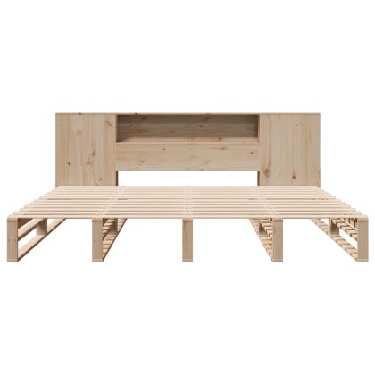Легло с етажерка за книги, без матрак, 180x200 см, дърво масив