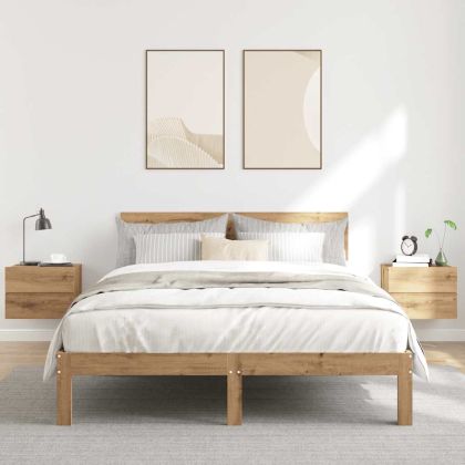 Нощни шкафчета за стенен монтаж, 2 бр, дъб артизан, 40x32x30 см