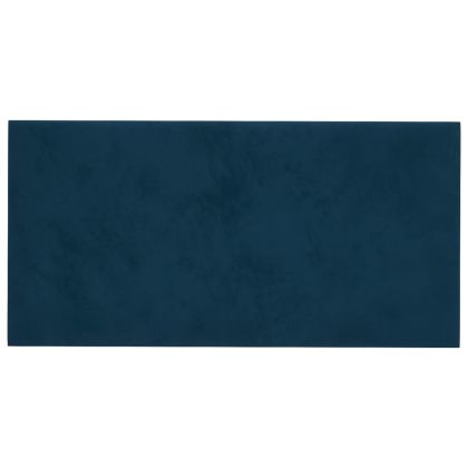 Стенни панели, 12 бр, сини, 30x15 см, кадифе, 0,54 м²