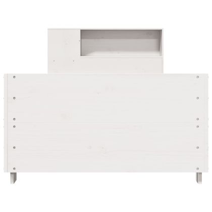 Рамка за легло без матрак, бял, 75x190 см, борово дърво масив