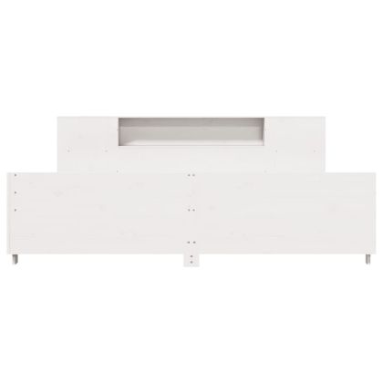 Рамка за легло без матрак, бял, 180x200 см, бор масив