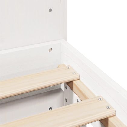 Рамка за легло без матрак, бял, 180x200 см, бор масив