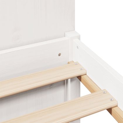 Легло с етажерка за книги, без матрак, 200x200 см, бор масив