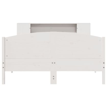 Легло с етажерка за книги, без матрак, 160x200 см, бор масив