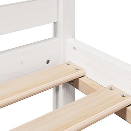 Легло с етажерка за книги, без матрак, 140x200 см, бор масив