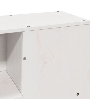 Рамка за легло без матрак, бял, 140x200 см, бор масив