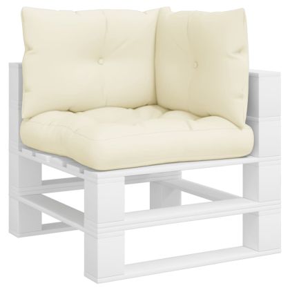 Палетни възглавници, 3 бр, кремави, текстил