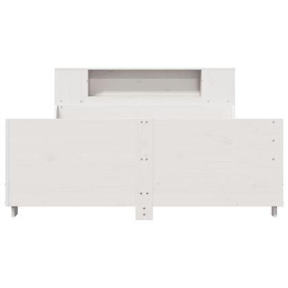 Рамка за легло без матрак, бял, 160x200 см, бор масив