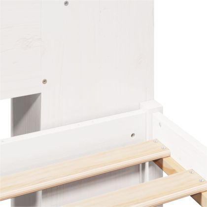 Легло с етажерка за книги, без матрак, 200x200 см, бор масив