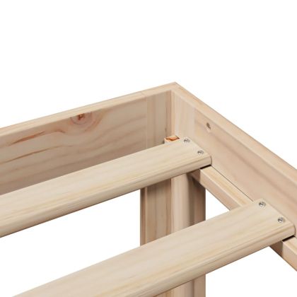 Легло с етажерка за книги, без матрак, 200x200 см, бор масив