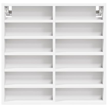 Шкаф витрина, бял, 60x8,5x58 см, инженерно дърво