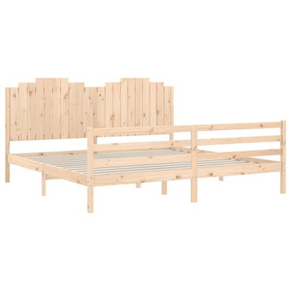 Рамка за легло с табла, 200x200 см, дърво масив