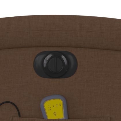 Електрически масажен реклайнер стол, кафяв, текстил