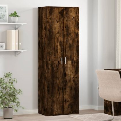 Висок шкаф, опушен дъб, 60x35x180 см, инженерно дърво