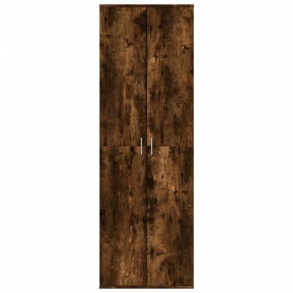 Висок шкаф, опушен дъб, 60x35x180 см, инженерно дърво