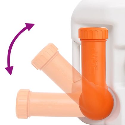 Вградена къмпинг тоалетна бяла 24+17 л HDPE и стомана