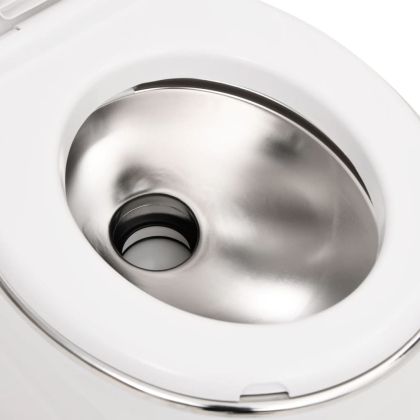 Вградена къмпинг тоалетна бяла 24+17 л HDPE и стомана