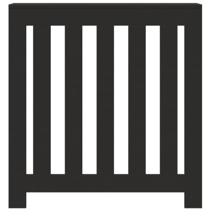 Капак за радиатор, черен, 78x20x82 см, инженерно дърво