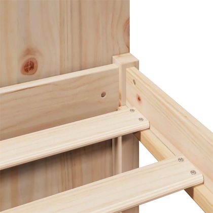 Легло с етажерка за книги, без матрак, 180x200 см, бор масив