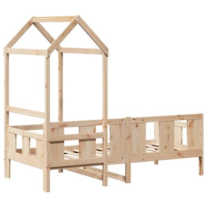 Дневно легло с покрив без матрак 80x200 см Масивна дървесина