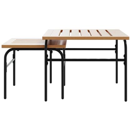 Комплект балконски мебели 5 части с възглавници черен стомана