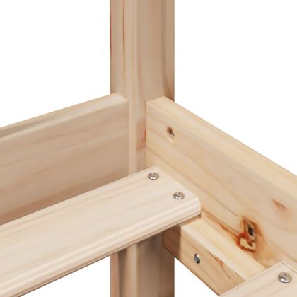 Легло с рафтове за книги, без матрак, 100x200 см, бор масив