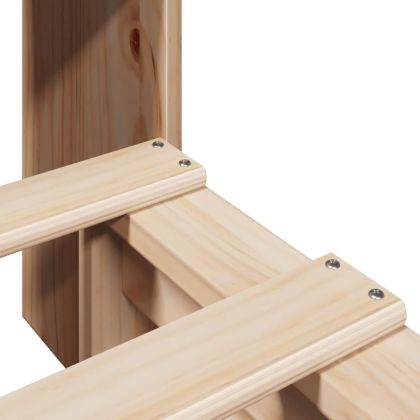 Легло с етажерка за книги, без матрак, 90x190 см, дърво масив