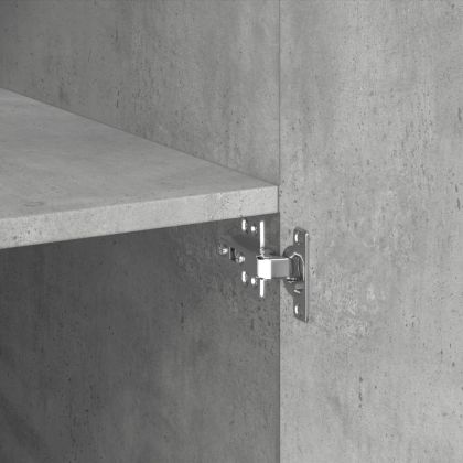 Висок шкаф, бетонно сив, 80x42,5x185 см, инженерно дърво