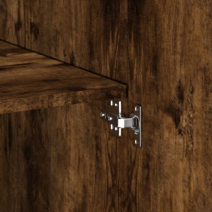 Висок шкаф, опушен дъб, 80x42,5x249 см, инженерно дърво