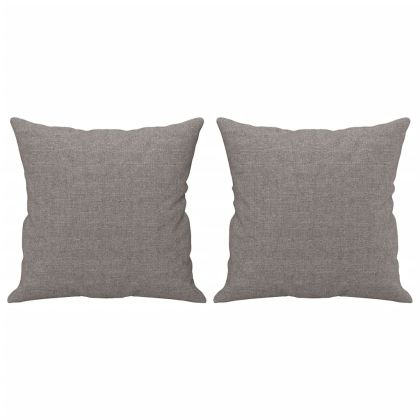 Комплект дивани 3 части с възглавници таупе текстил